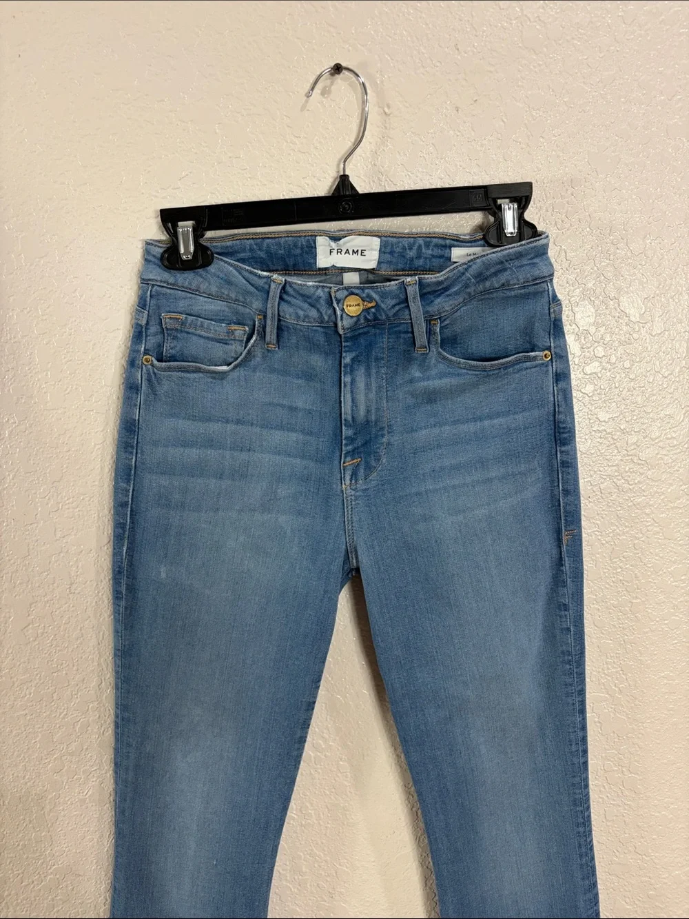 Frame Denim Light Blue Le Mini Boot,Size 27.